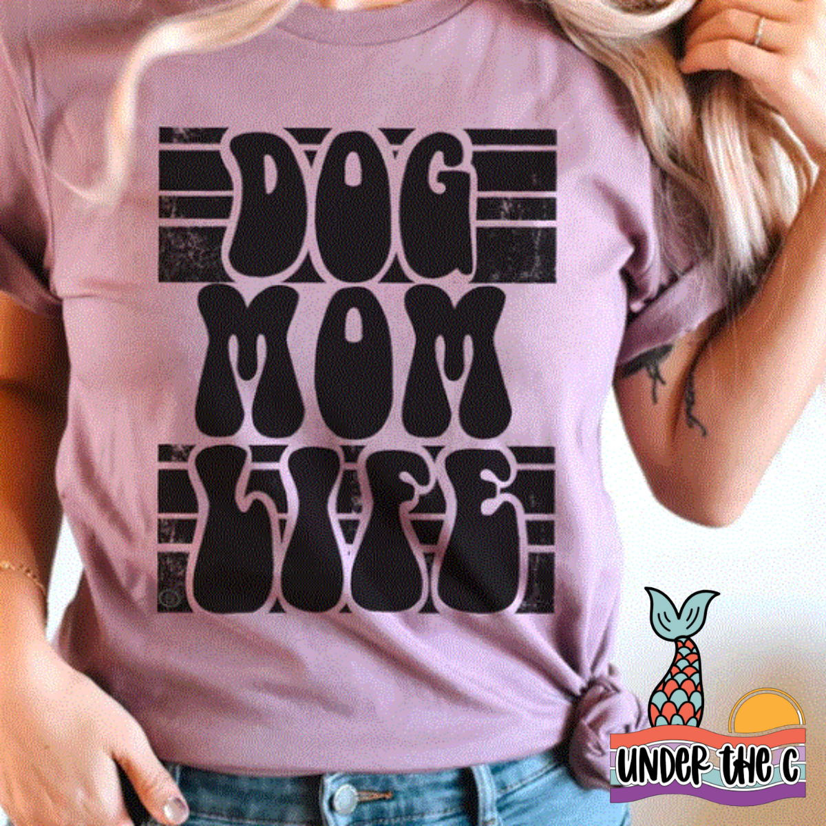 Dog Mom Life- Black (Screen Print)