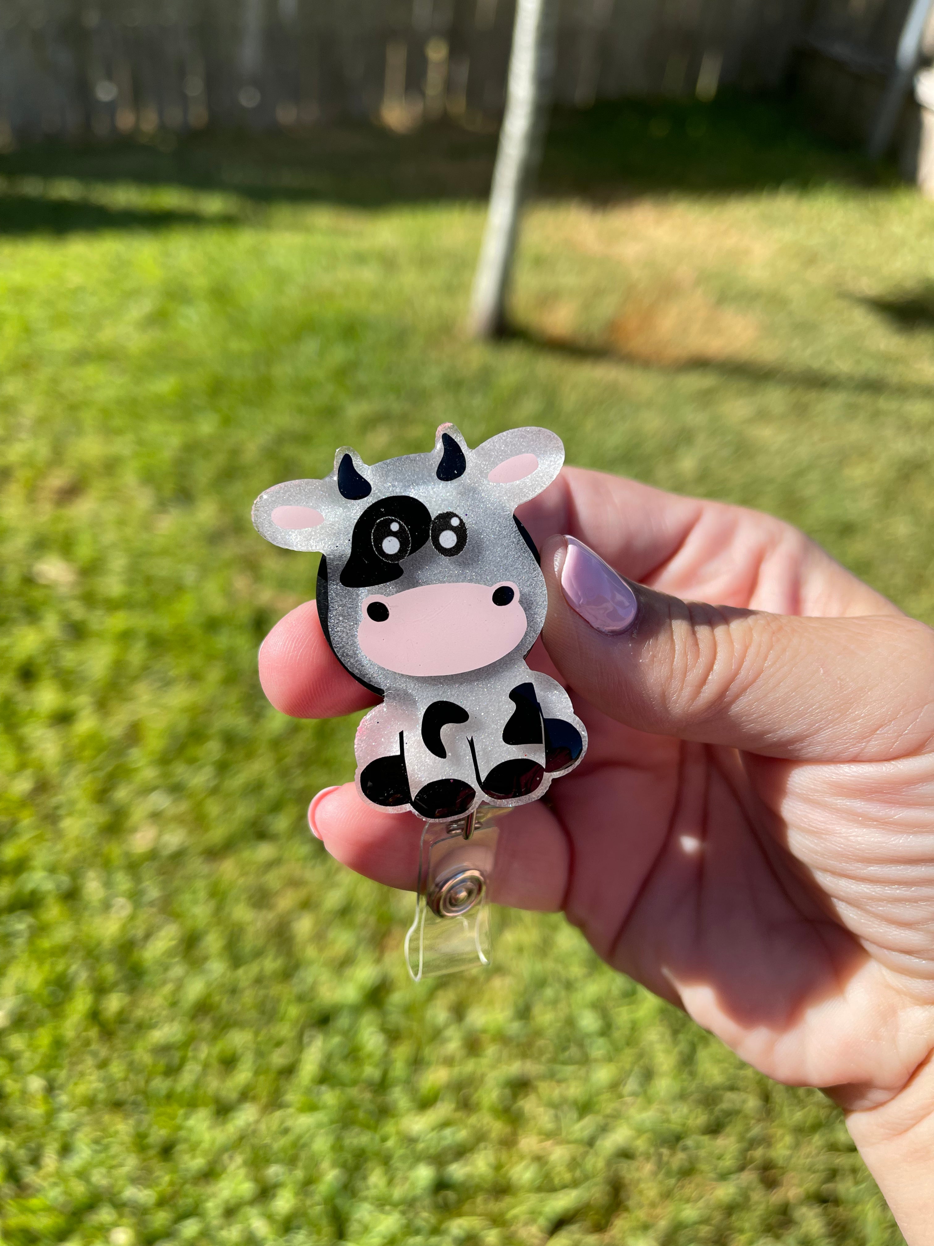 Cow badge reel – Under the C by Christy