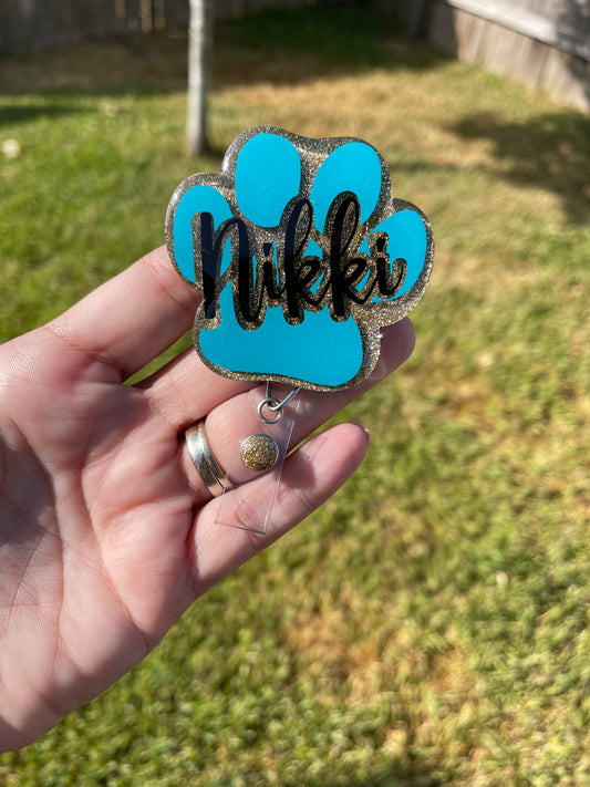Personalized Paw Badge reel